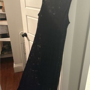 Banana Republic Black Crochet Maxi Dress